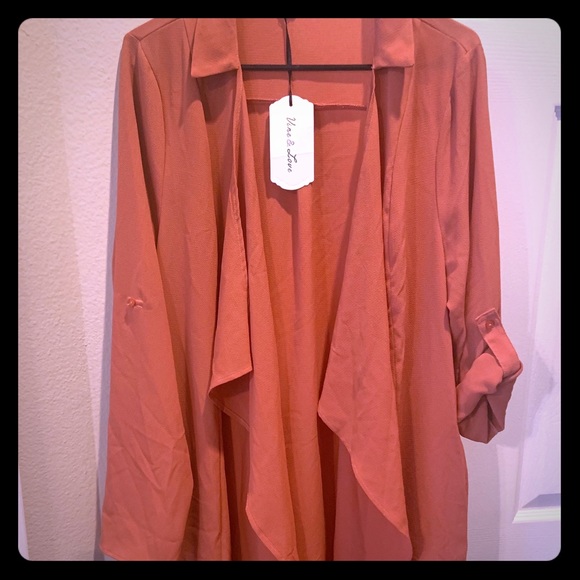 Plus size Dual sleeved flow cover up top (jacket) - Picture 1 of 3